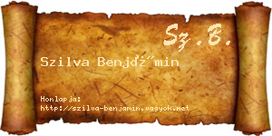 Szilva Benjámin névjegykártya